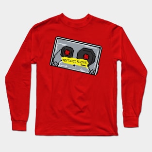 Nostalgic Revival Pixel Art Mix Tape Long Sleeve T-Shirt